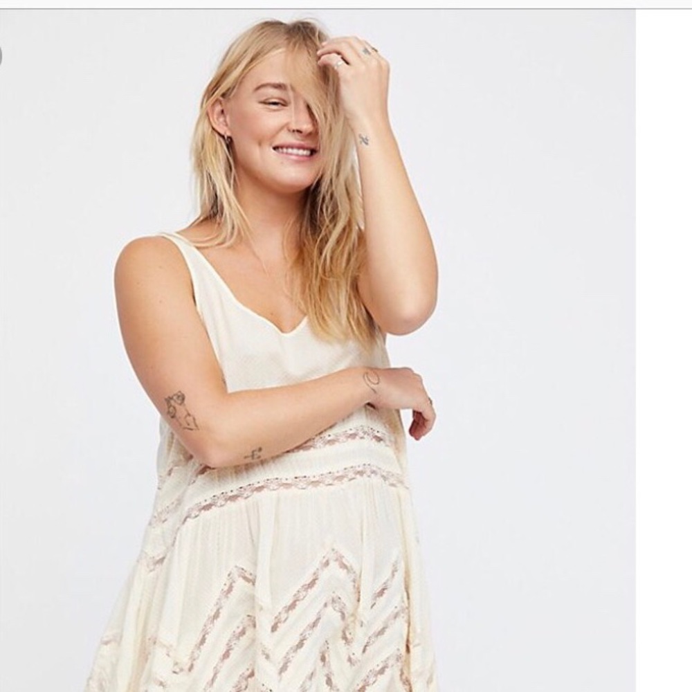 Free people intimately voile &lace trapeze slip.